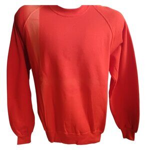 Vtg  Crewneck Sweatshirt Large 1OF1 SUN FADE 80's Jerzees Orange Raglan Sleeves